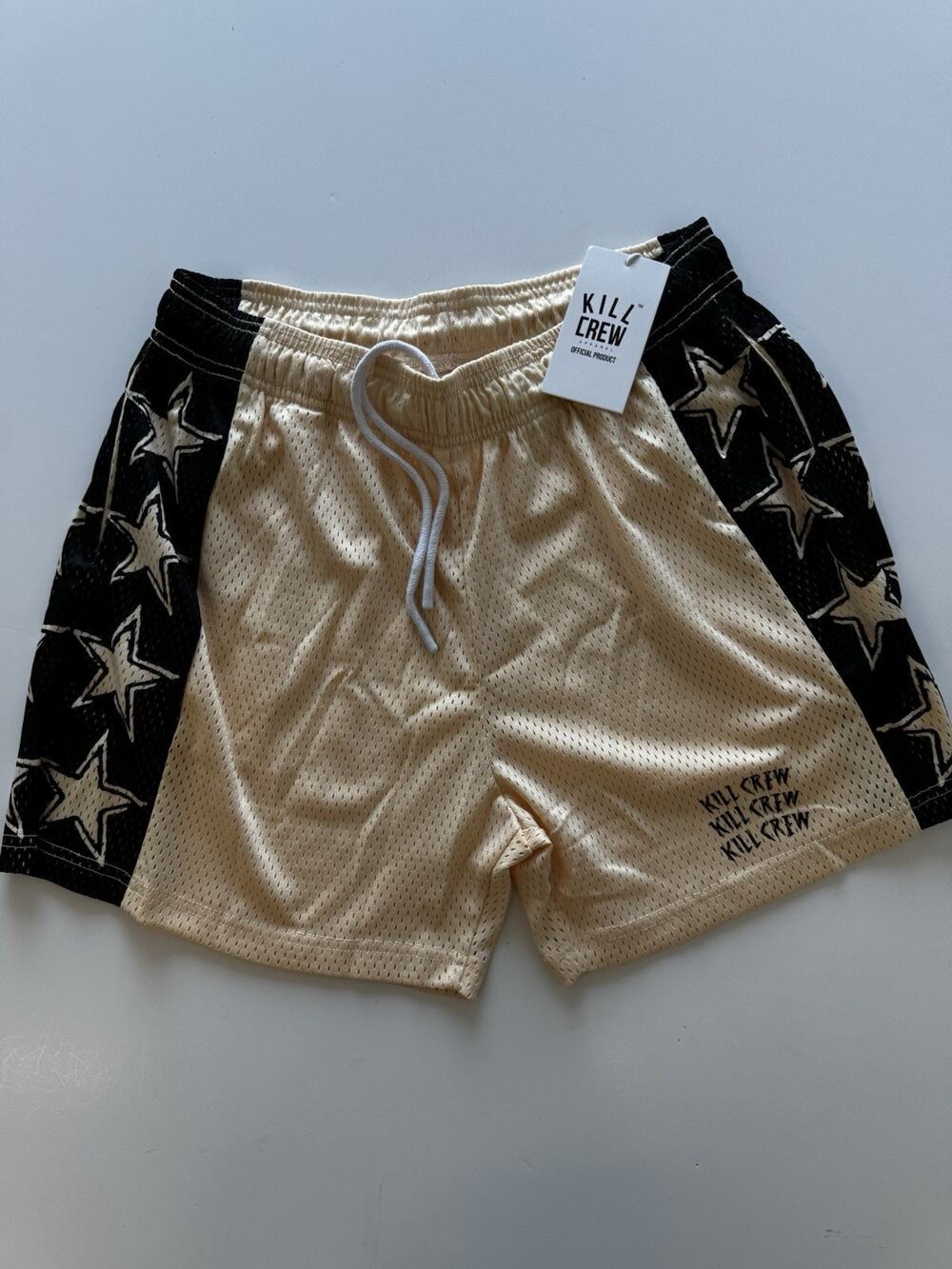 Kill Crew Fighters Vented Mesh Short All Star Cream Black Large